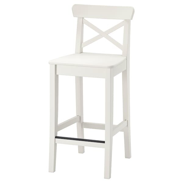 INGOLF Chaise de bar, blanc, 63 cm - IKEA