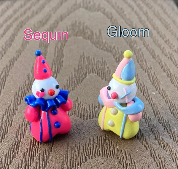 Mini figurine de clown faite main