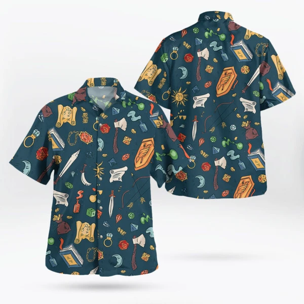 DND Hawaiian Shirt – D20 Dice & Dragons Gift