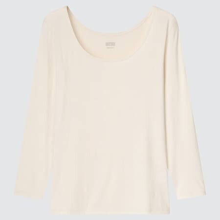T-Shirt HEATTECH Col U Manches Longues Femme | UNIQLO