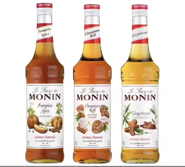 Pack gourmand - 3 sirops (Pumpkin spice, Pain d'épices, Cinnamon roll) 3 x 70 cl + 1 pompe à sirop - MONIN