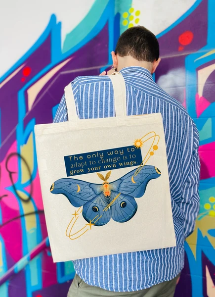 Cosmic Butterfly Motive Tote Bag