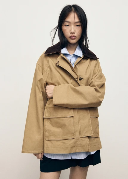 Parka oversize col contrasté - Femme | MANGO France métropolitaine