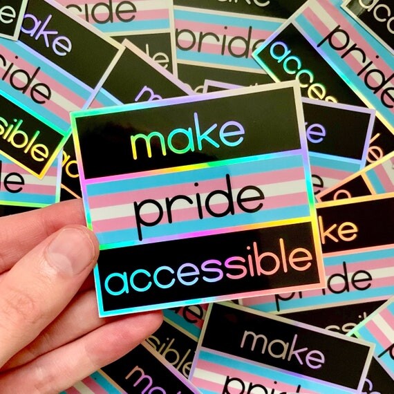 Rendre la fierté accessible Autocollant holographique transgenre // ÉDITION LIMITÉE
