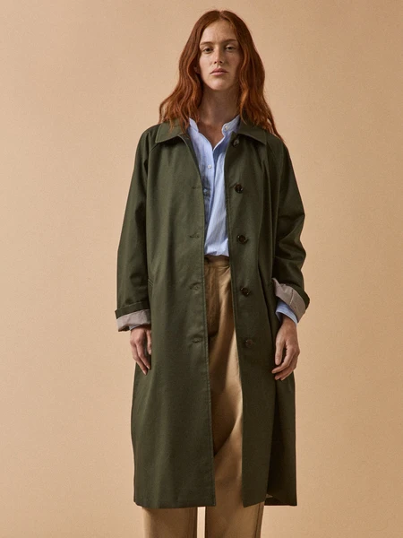 Trench droit coton femme