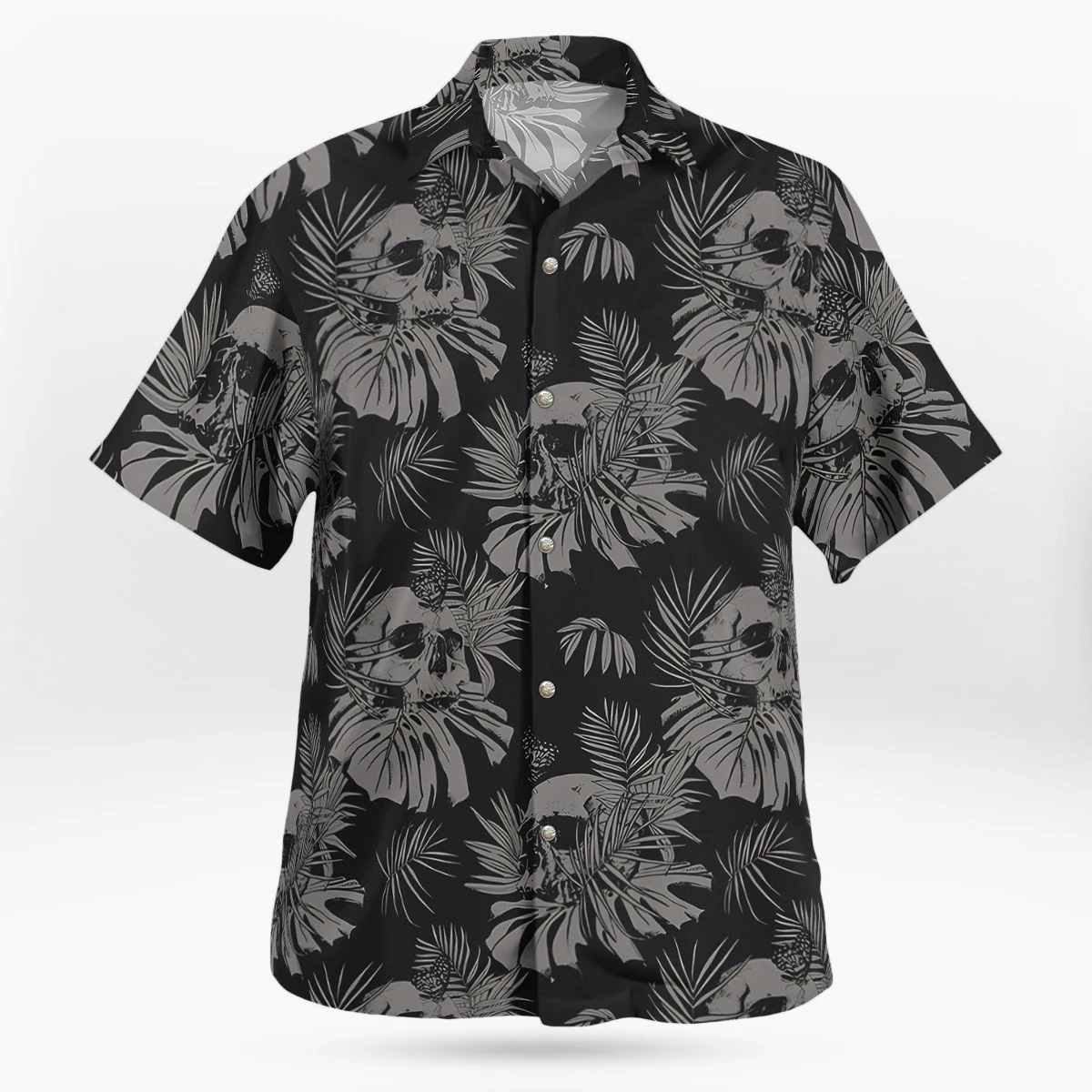 Vintage Gothic Skull Pattern Men's Hawaiian Shirt