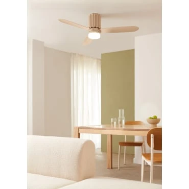 WIND CALM SCULPT - Ventilateur de plafond 40 W silencieux Ø132 cm avec lumière LED