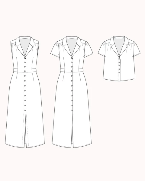 Patron robe à col tailleur Augusta｜Méthode Mathilde
