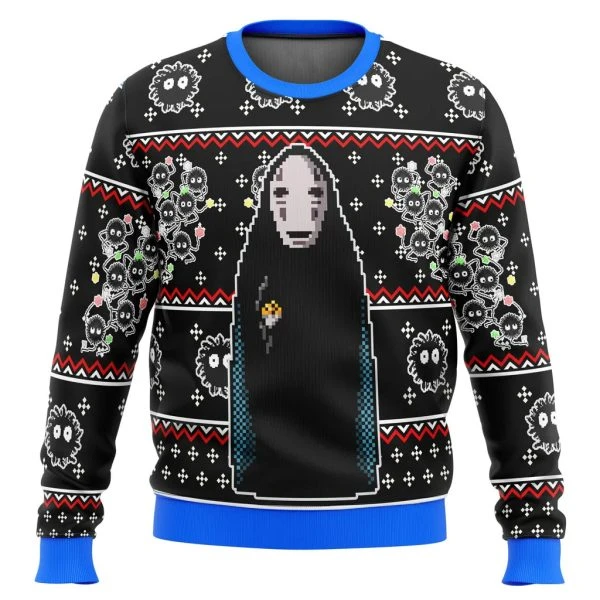 No Face Ugly Christmas Sweater Spirited Away - Ghibli Merch Store - Official Studio Ghibli Merchandise