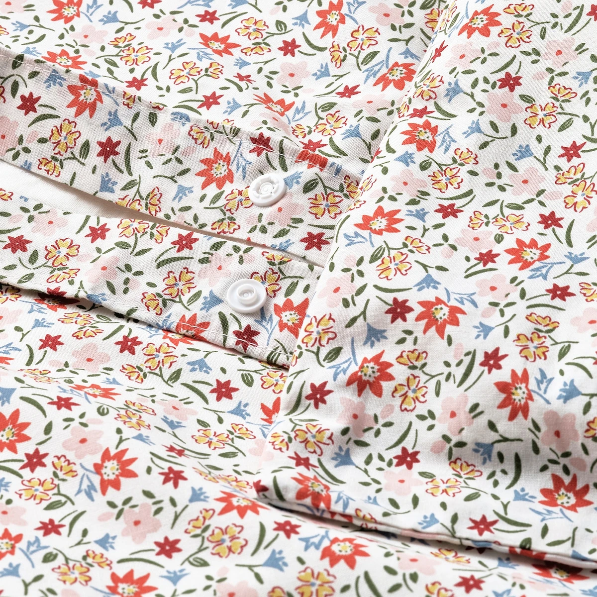 GULLNATTLJUS Housse de couette et 2 taies - blanc/motif floral 240x220/65x65 cm