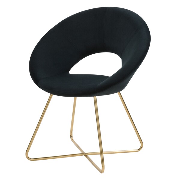 Fauteuil Kozo en velours noir