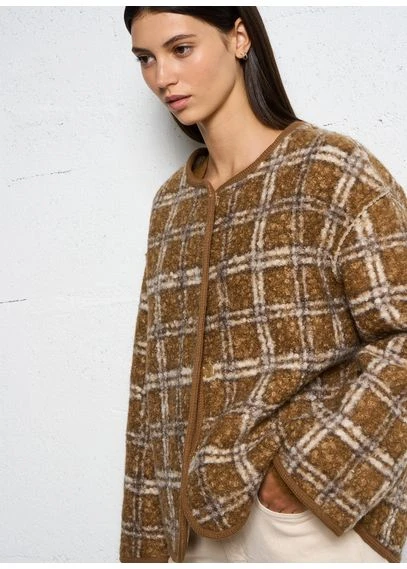 Veste ample à carreaux | Marron