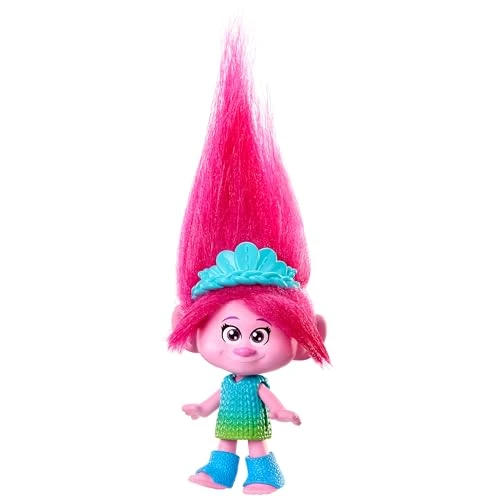 Mattel Trolls 3, Figurine Poppy Aux Cheveux Éclatants Avec Tenue Amovible, 5 Articulations, À Collectionner, Jouet Enfant, A Partir De 3 Ans, HNF06