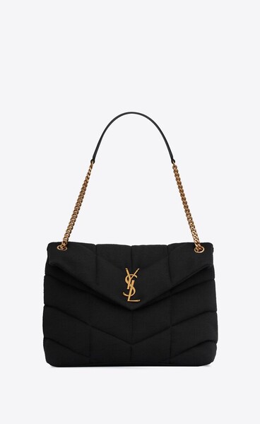 puffer medium chain bag en jersey et cuir lisse