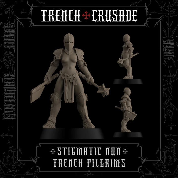 Trench Crusade - Stigmatic nun (Axe, Mace) - Trench Pilgrims