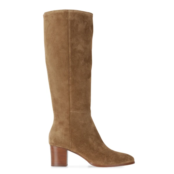 BOTTES à TALON EN CUIR CAMEL PABLO - FEMME | Place des Tendances