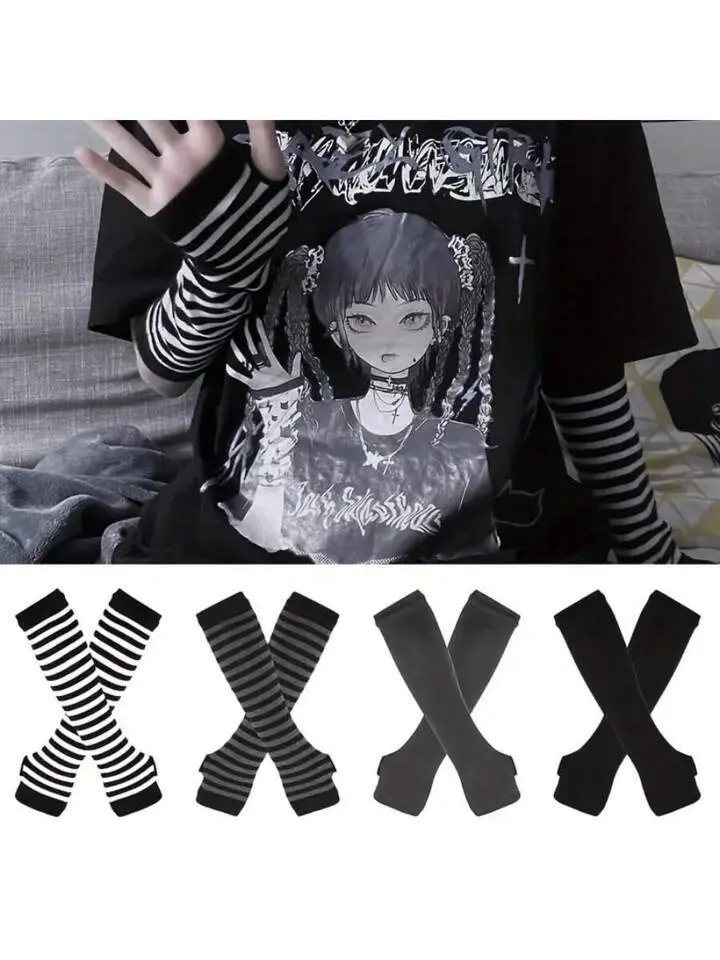 1 paire De Ã Rayures Gants , Ã La Mode Dessin AnimÃ© Ã manches longues Gants , Chaud Et Protection Solaire , Peut Ãtre Tous Les Deux Homme Et Femme , Costume Halloween DÃ©corations
