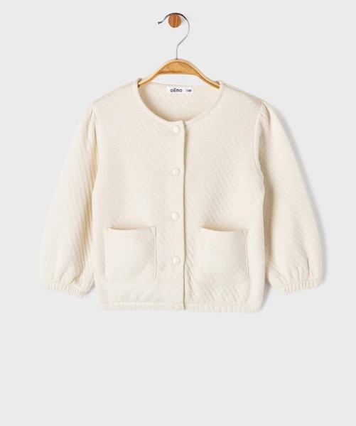 Sweat à boutons pression en maille fantaisie bébé fille