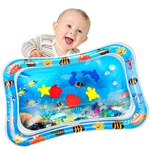 Yosemy Tapis d'eau Gonflable pour Bébé Tapis de Jeu Gonflé Coussin Gonflable de Rempli d'eau Amusement d'activité d'enfant Aider Développer les Compétences Cognitives