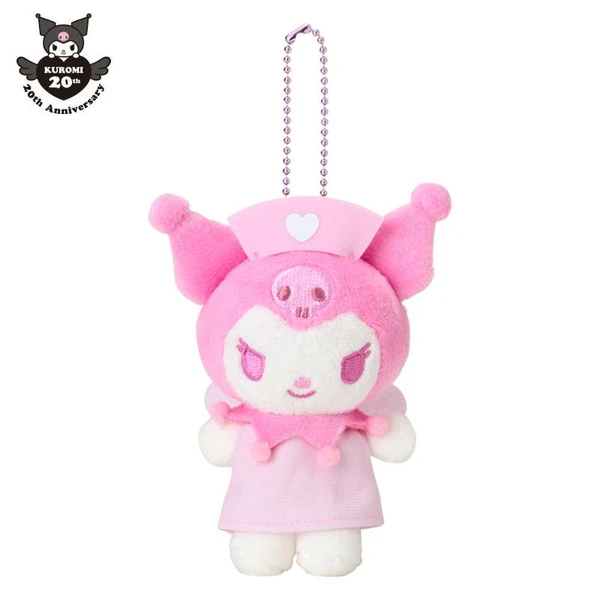 Kuromi 20th Anniversary Plush Keychain Nurse Pink Sanrio Japan 2025