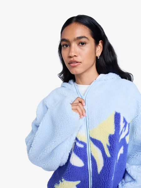 Chloe Kim Print Polar - Sweat à capuche entièrement zippé en polaire pour Femme