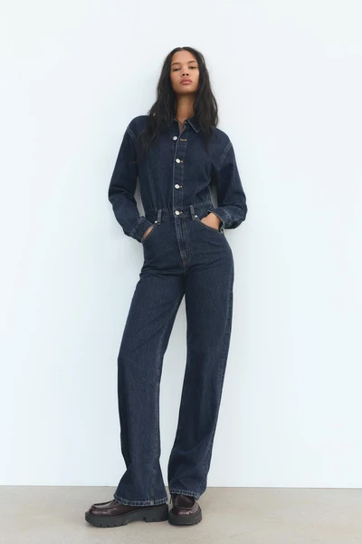 COMBINAISON LONGUE EN DENIM TRF WIDE LEG