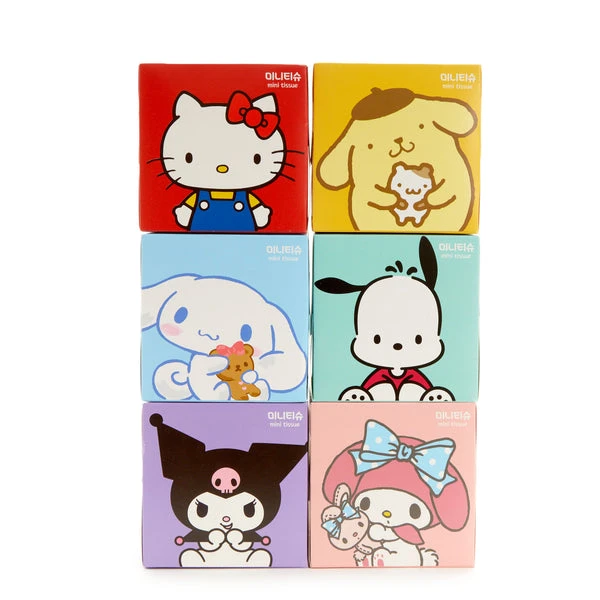 Hello Kitty and Friends Facial 2-Ply Mini Tissue Boxes (Pack of 6)