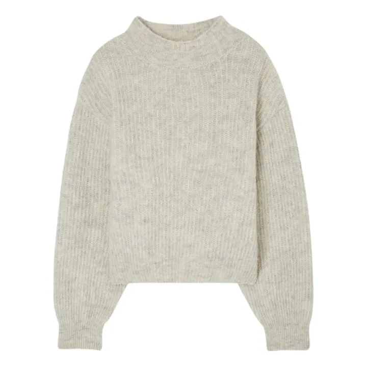 Pull Col Montant East Alpaga | Ecru chiné