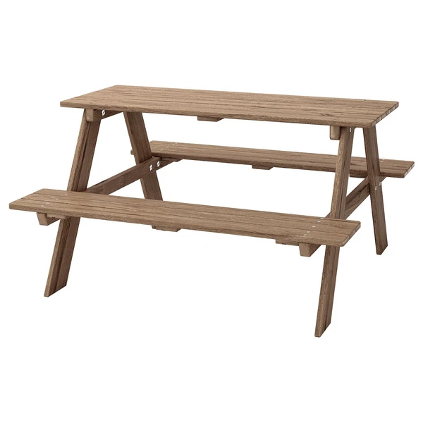 RESÖ Table pique-nique pour enfants - teinté brun clair