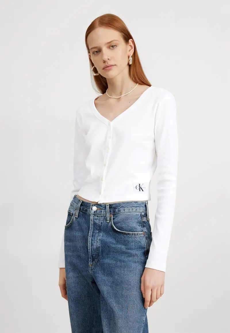 S- LABEL CARDIGAN - Gilet - bright white