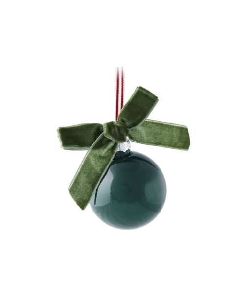 Boule de Noël avec nœud en velours
