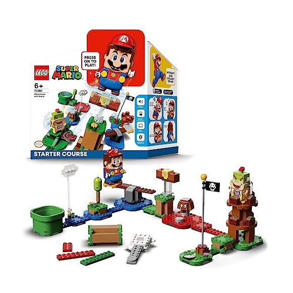 LEGO 71360 Super Mario Pack de Démarrage Les Aventures de Mario, Jouet de Construction, Augmenté, avec Figurine Interactive, Bowser, Cadeau Enfants 6 Ans