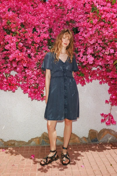Robe courte en lyocell Femme