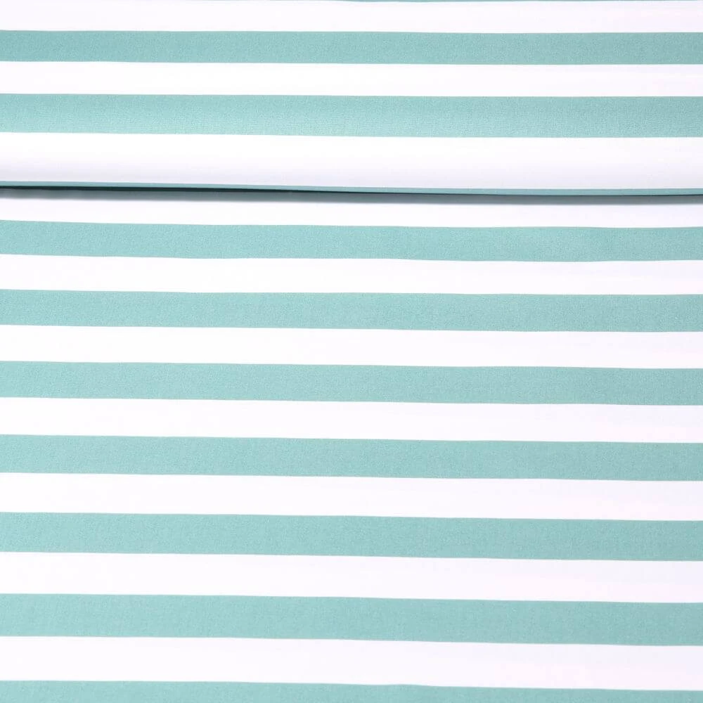 Popeline de coton - Rayures 25mm Vert menthe foncé