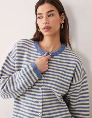 ASOS DESIGN - Gilet décontracté léger à rayures - Bleu/babeurre