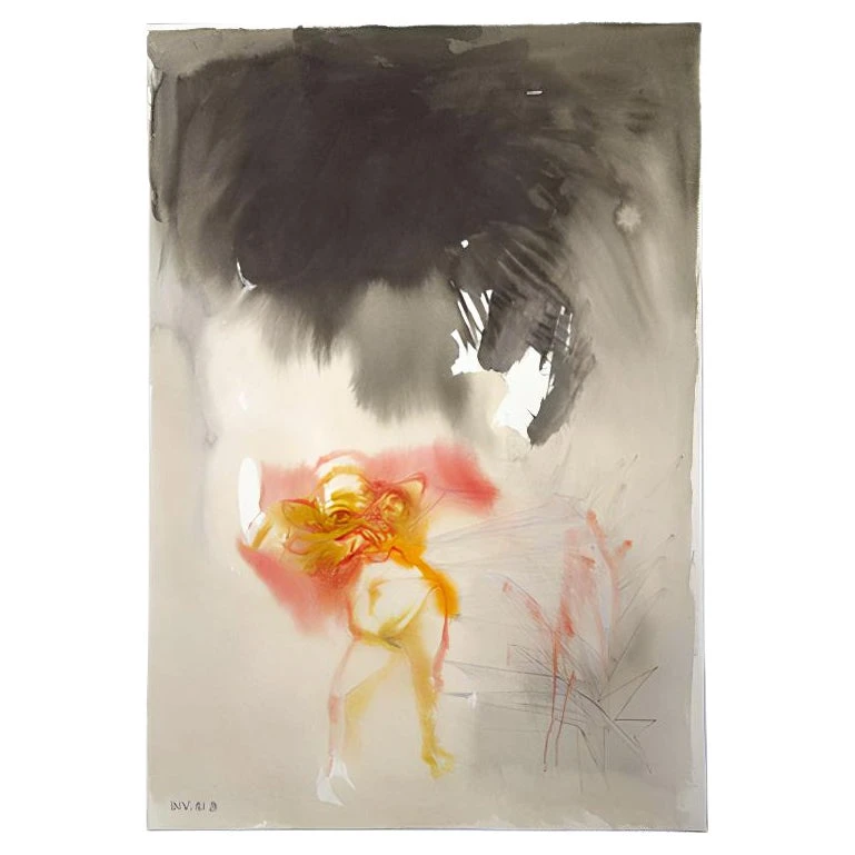 Leo Guida, The Nude and the Black Storm, Drawing, 1980s