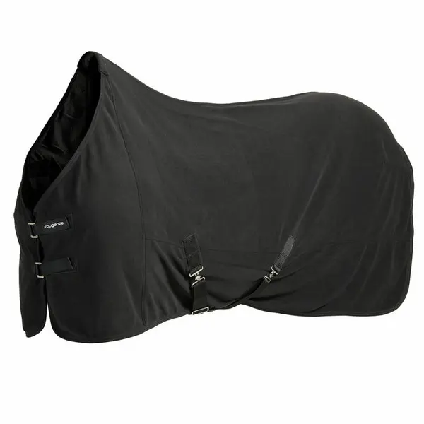 Chemise d'écurie équitation en polaire Cheval et Poney - Polaire basic noir