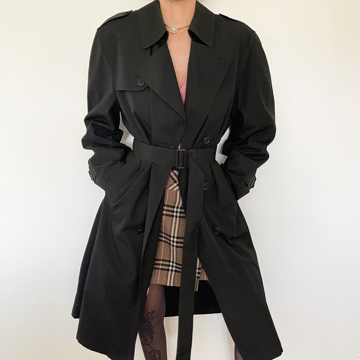 Christian Dior Vintage Black Oversized Trench Coat (S-L) — sororité.