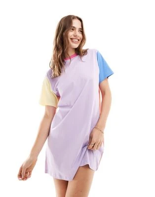 JJXX - Robe t-shirt oversize effet color block - Violet