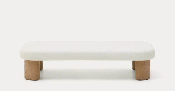 Table basse Labra en ciment et bois d’acacia 140 x 70 cm | Kave Home®