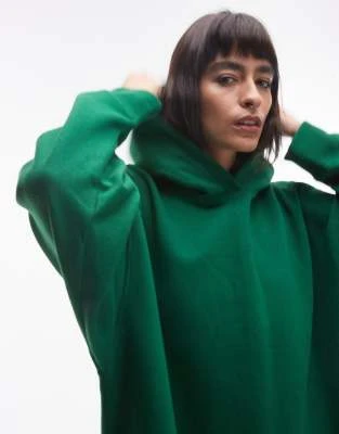 Topshop Premium - Sweat à capuche oversize - Vert