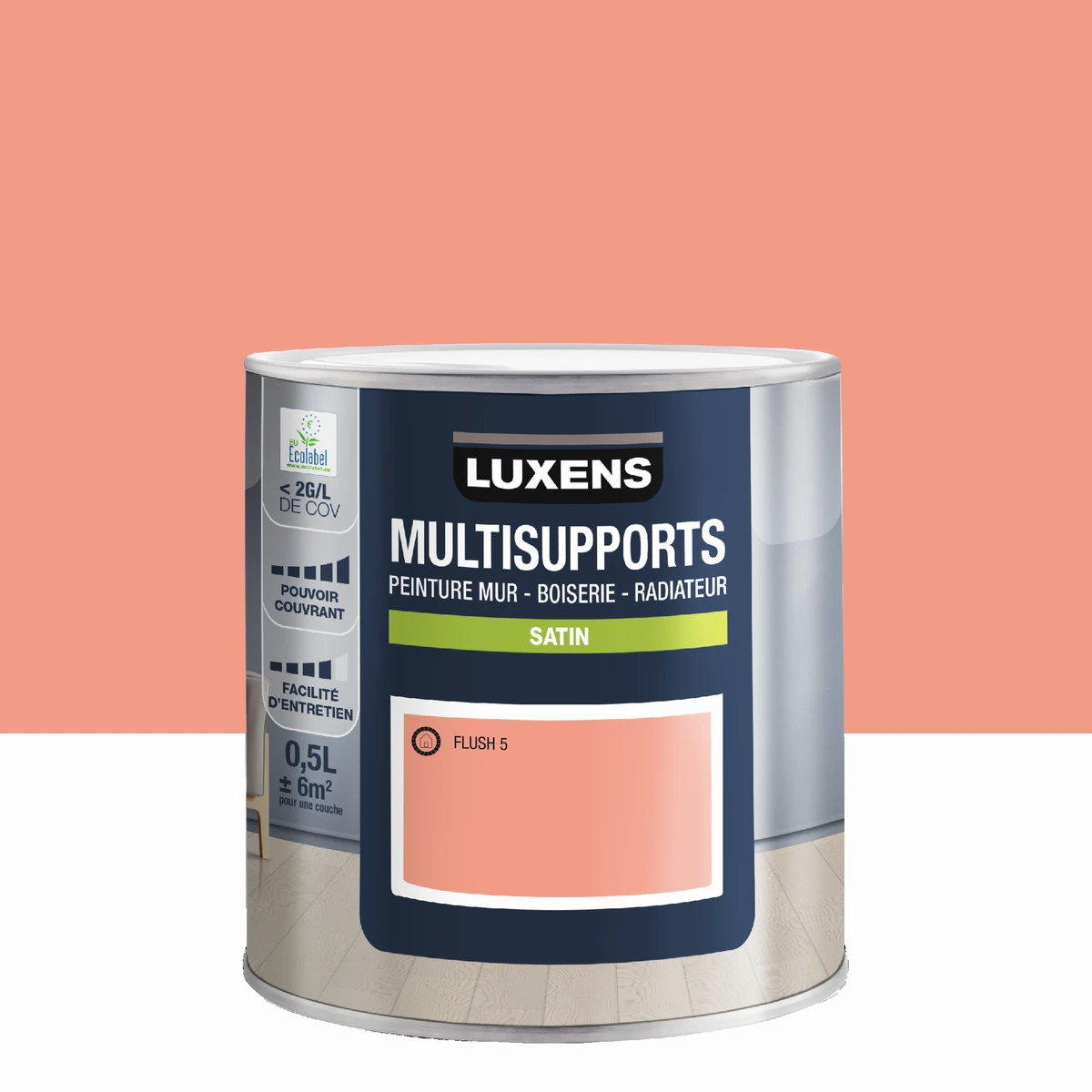Peinture mur, boiserie, radiateur flush 5 satin LUXENS , 0.5l