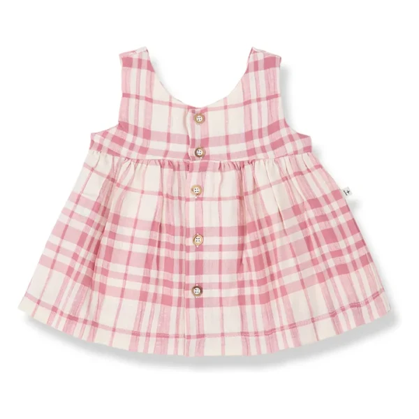 1+ in the family - Robe Aranella Carreaux Lin - Blush | Smallable