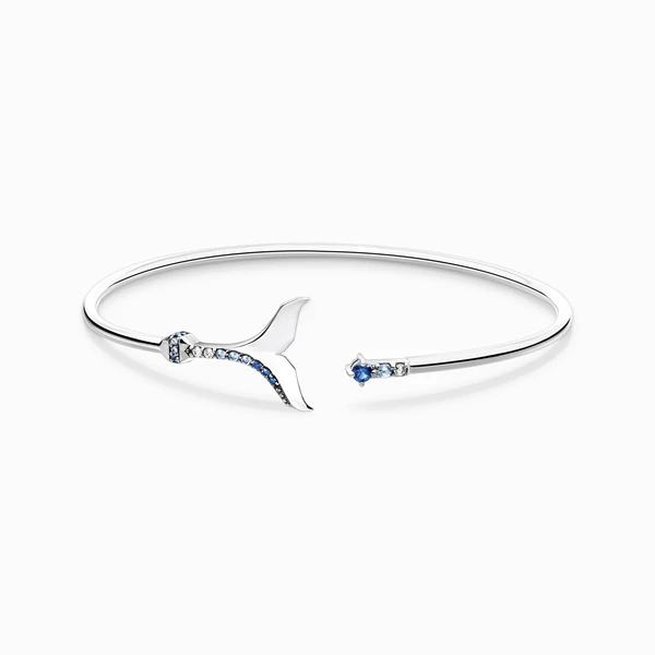 Bracelet jonc nageoire caudale vec pierres bleues | THOMAS SABO
