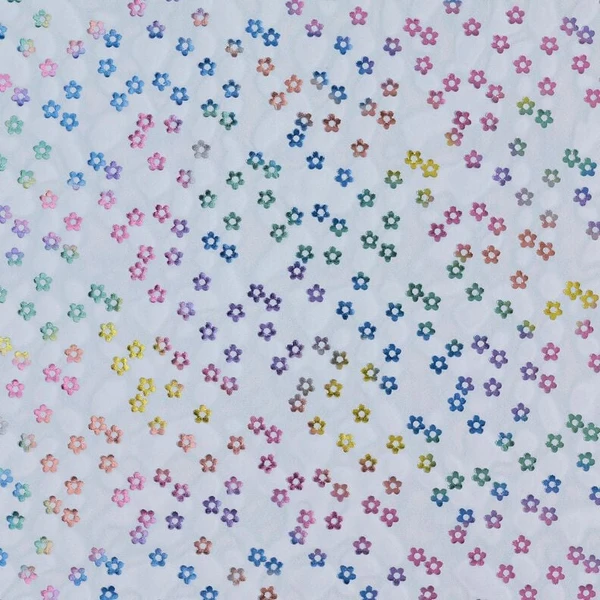 Softmesh Petites fleurs scintillantes – bleu jean