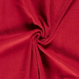Tissu velours grosses côte lourd 100% coton rouge