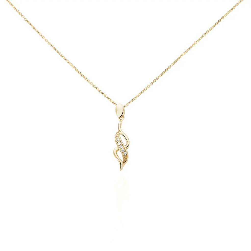 Collier Ishaae Plaqué Or Jaune Oxyde De Zirconium