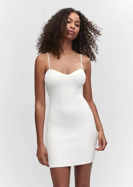 Robe maille encolure cœur - Femme | Mango France