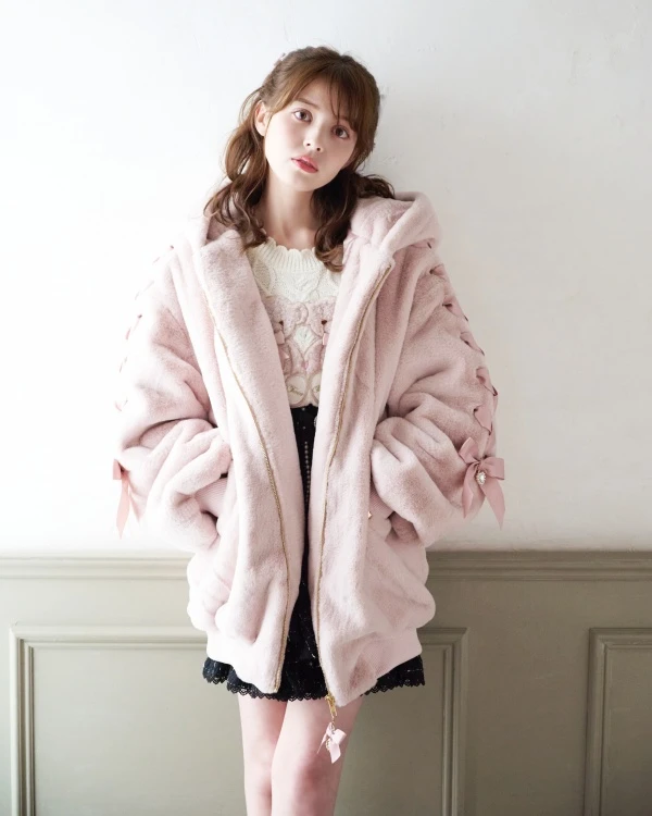 Bunny Hooded Fur Blouson