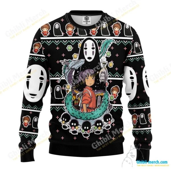 Spirited Away Animated Character Christmas Sweater - Ghibli Merch Store - Official Studio Ghibli Merchandise